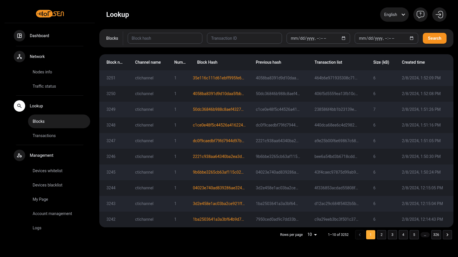 IoTSEN Administration Page ảnh 5