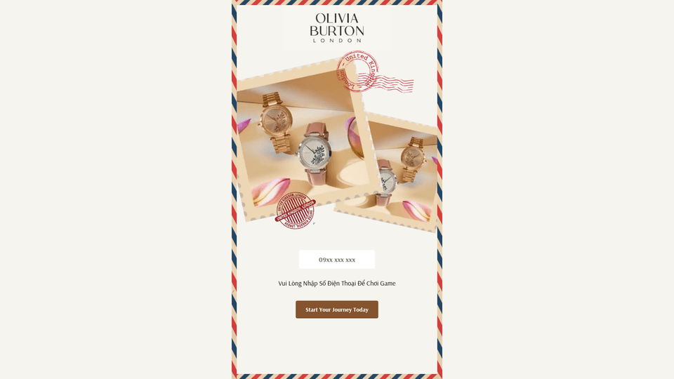 Mini Game Olivia Burton – Hành trình nước Anh